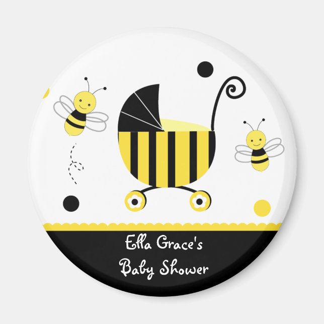 Imã Bumble Bee Chá de fraldas Favor Magnets (Frente)
