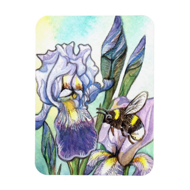 Ímã Bumblebee Irises (Vertical)