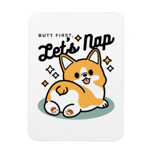 Ímã Bumbum Primeiro, Vamos Nap - Bumbum Corgi Cute