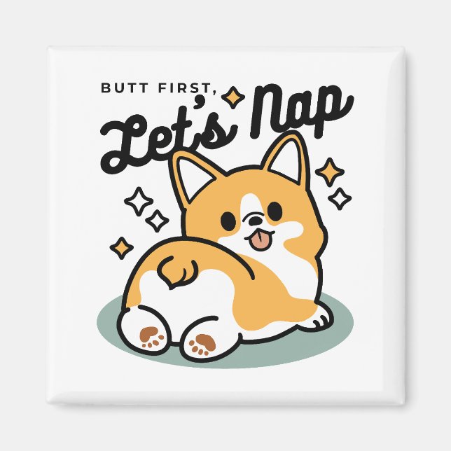 Imã Bumbum Primeiro, Vamos Nap - Bumbum Corgi Cute (Frente)