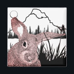 Imã Bunny and Butterfly<br><div class="desc">This image is hand drawn, highlighting this adorable bunny rabbit, though his friend is frolicking in the grass at the moment. Perhaps she's shy. This Creative & Celtic design invites you into the natural magnetism of your other side of style! From the face of whatever you choose, this bunny is...</div>