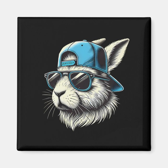 Imã Bunny Face Hat Pulga Felz pascoa Day Boy (Frente)