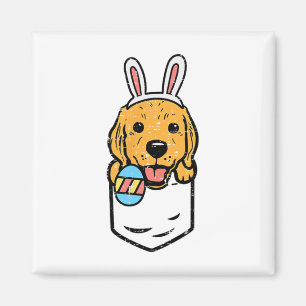 Imã Bunny Retriever Dourado de Bolso Cute Easter Homem