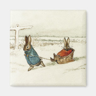 Imã "Bunny Sleigh Ride", por Beatrix Potter