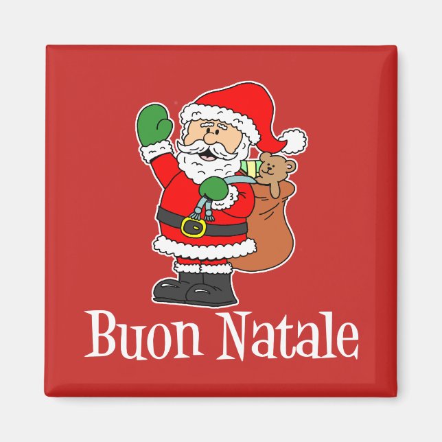Imã Buon Natale Italiana Papais noeis de Natal Magnet (Frente)