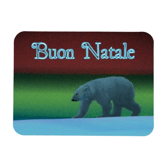 Ímã Buon Natale - Urso Polar das Luzes (Horizontal)