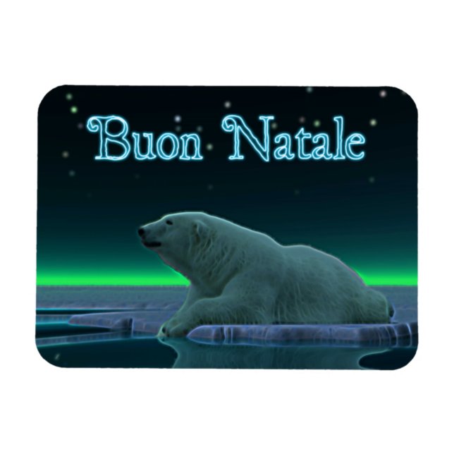 Ímã Buon Natale - Urso Polar De Borda De Gelo (Horizontal)
