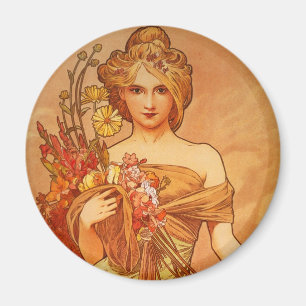 Imã Buquê de Alphonse (Alfons) Mucha