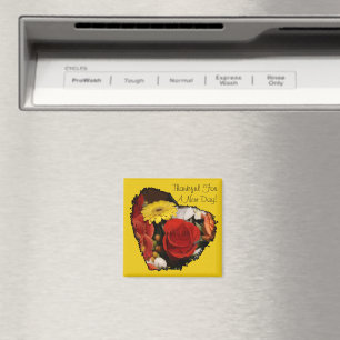 Imã Buquê de Coração Floral Belo e Marcado Personal