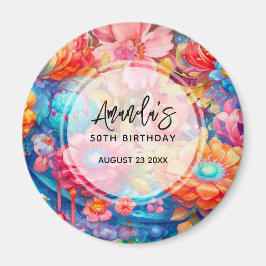 Imã Buquê de Flor de Verão Whimsic Boho Birthday