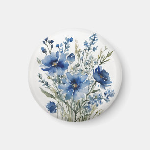 Imã Buquê de Flores Elegante Aquarela