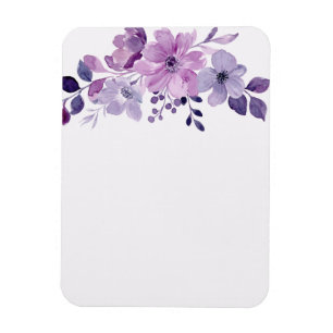 Ímã Buquê de flores roxas aquarela