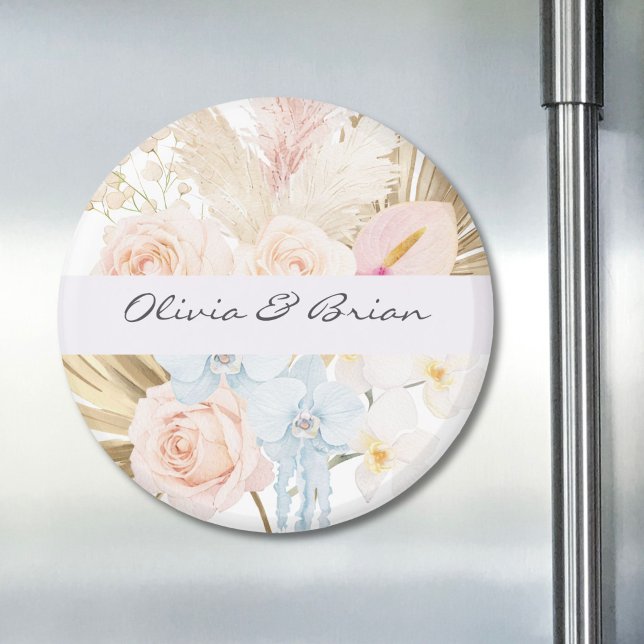 Imã Buquê De Flores Tropicais Bonito Personalizado Flo (Criador carregado)