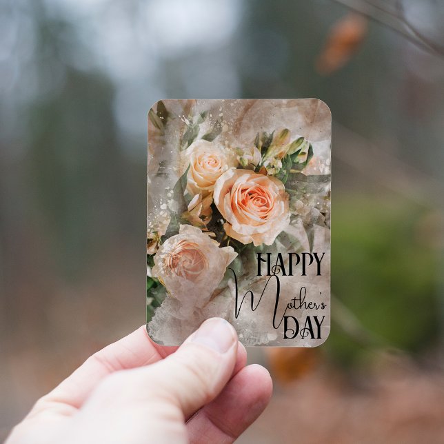 Ímã Buquê De Rosas Rosa Esbranquiçadas Dia de as mães  (Criador carregado)