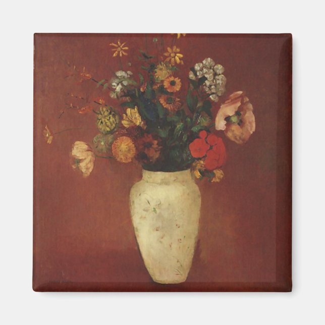 Imã Buquê em um vaso chinês, Odilon Redon Fine Art (Frente)