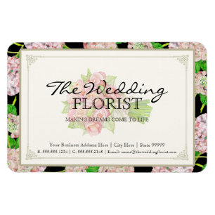 Ímã Buquê Florista de Negócios Rosa Hydrangea