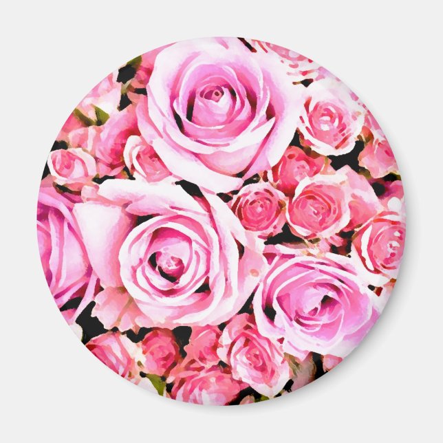 Imã Buquê rosa rosa rosa (Frente)
