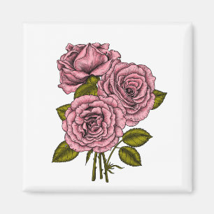 Imã Buquê rosa-rosas