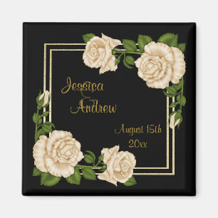 Imã Buquês de canto chiques elegantes dos rosas do