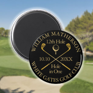 Imã Buraco de Golfe em Um Personalizado Preto e Dourad