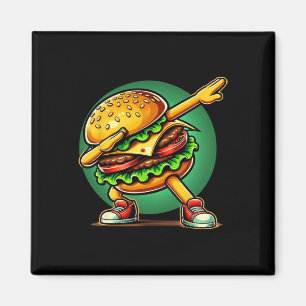 Imã Burger Dabbing Dancing Funny Burger Comida Hamburg