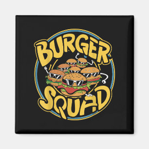Imã Burger Squad Engraçado Cheeseburger Comida Hamburg