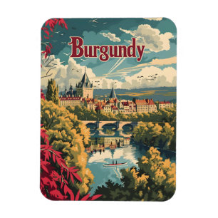 Ímã Burgundy France vintage art