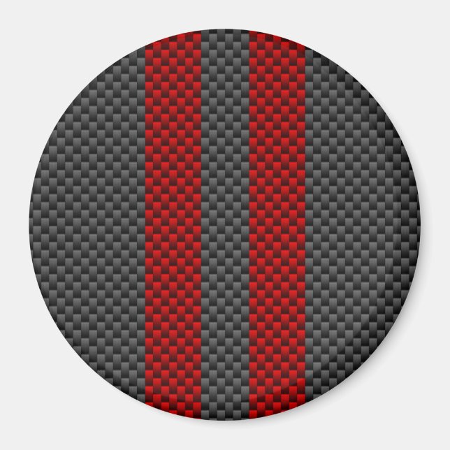 Imã Burgundy Red Carbon Fiber Style Stripes Decor (Frente)