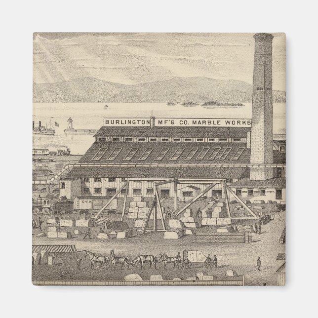 Imã Burlington Manufacturing Co's Marble Works (Frente)