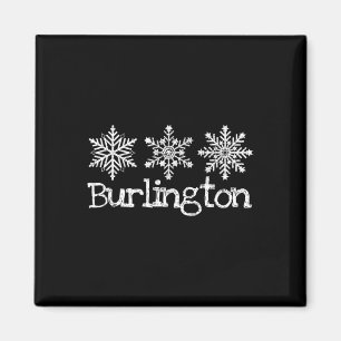 Imã Burlington Vermont Snowflakes Ski Skier Skiing Rus
