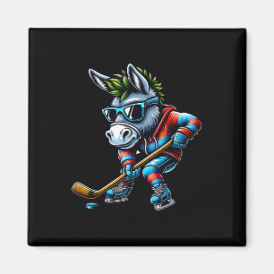 Imã Burro de Hóquei no Gelo Praticando Esportes Legais
