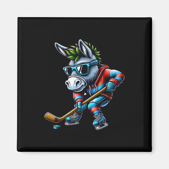 Imã Burro de Hóquei no Gelo Praticando Esportes Legais (Frente)