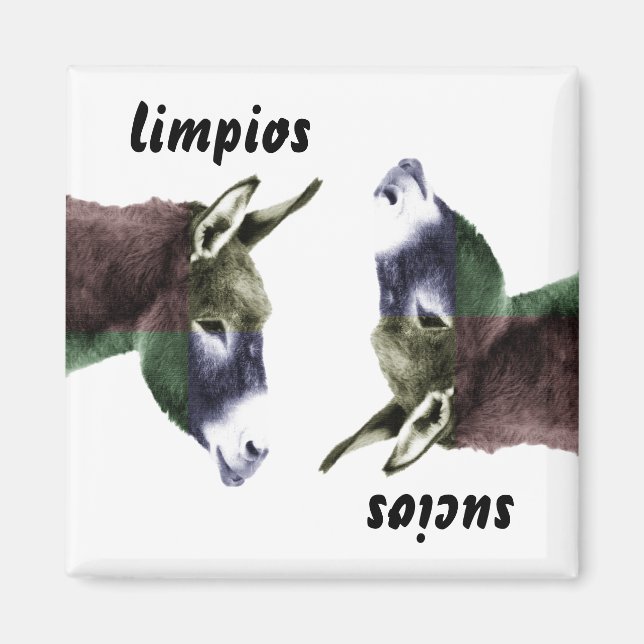 Imã Burro - Espanhol, lavador de louça limpa ou suja (Frente)