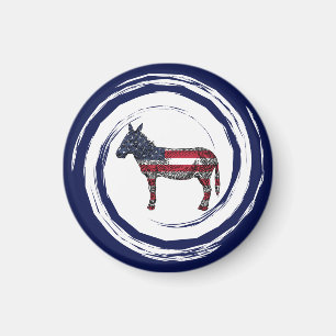 Imã Burro Patriótico Vermelho Branco Azul