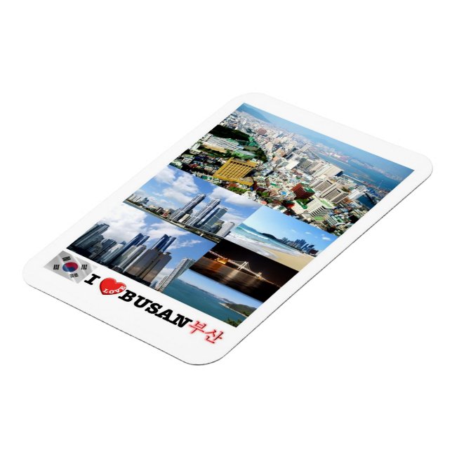 Ímã Busan - Coreia do Sul - Eu Amo - Magnet (Left Side)