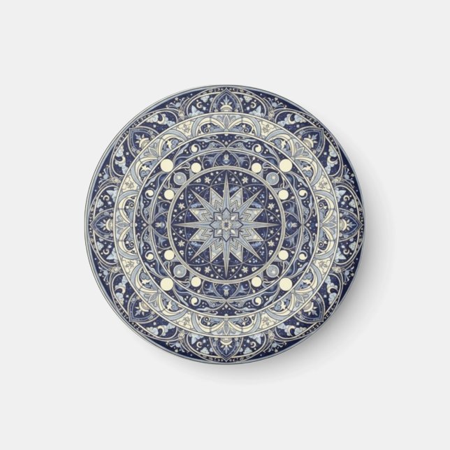 Imã Bússola Celestial Mandala Estrela Padrão Arte (Frente)