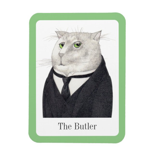 Ímã BUTLER CAT 3x4 Magnet flexível + texto (Vertical)