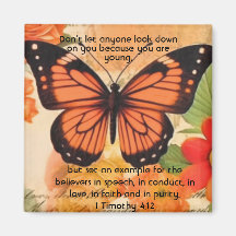 Butterfly Magnet 1 Timothy 4:12