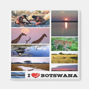 Imã BW - Botswana - I Love - Colagem