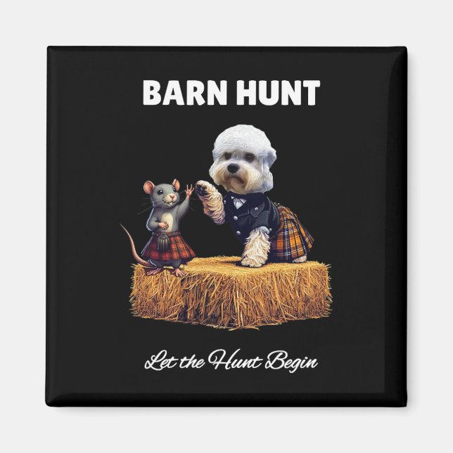 Imã Byrn Hunt Lover - Rato Cute E Cachorro Dinmont Din (Frente)