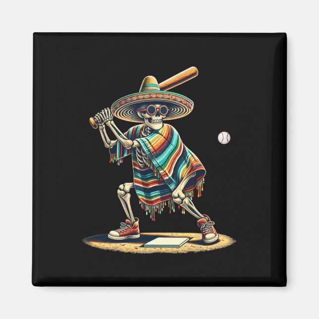 Imã Bysebyll Skeleton Mexicano Sombrero Cinco De Mayo (Frente)