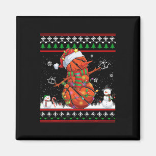 Imã Bysketbyll Snowman Christmas Pajama Ugly Tee Sport