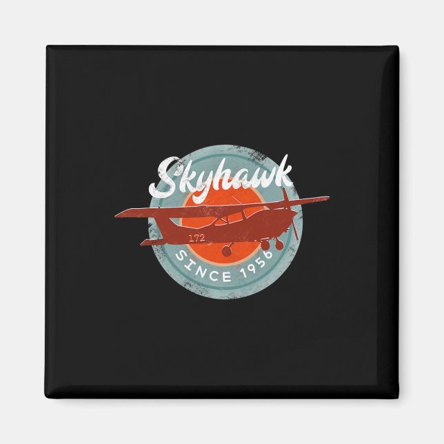 Imã C172 Skyhawk Avião Antigo Retro Piloto Voador Pres (Frente)