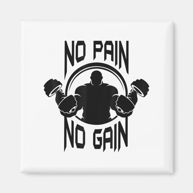 Imã C386 No Pain No Gain Gym Workout Fitness Motivatio (Frente)