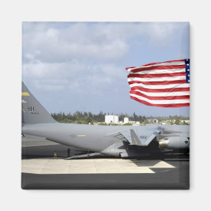 Imã C-17 Globemaster III senta-se no voo