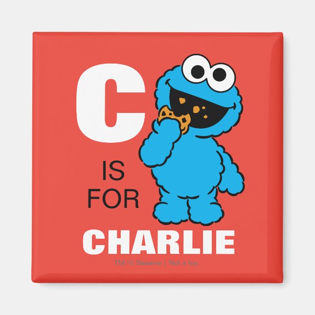 Imã C é para Cookie Monster | Adicione seu nome (Frente)
