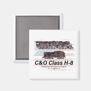 Imã C&O Classe H-8 Locomotiva Allegheny - bandeira ame