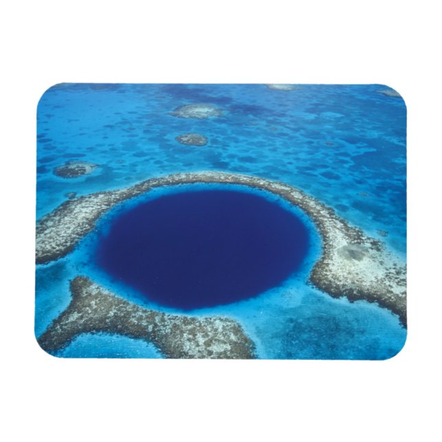 Ímã CA, Belize. Vista aérea do Blue Hole (diâmetro (Horizontal)