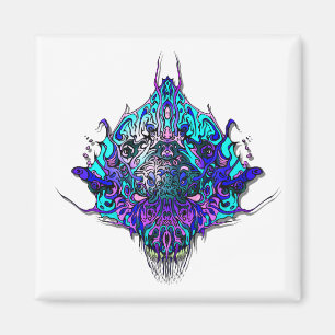 Imã Cabeça de alienígena - azul e roxo