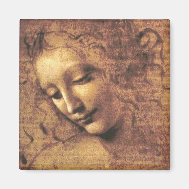 Imã Cabeça de uma Mulher La Scapigliata Leonardo Da Vi (Frente)
